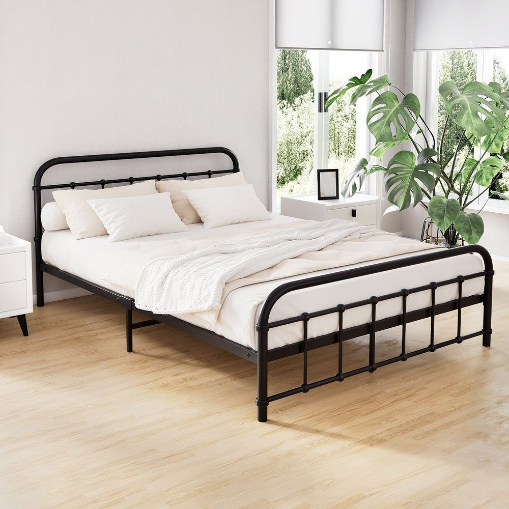 Fargo (Double) Country Style Bed Frame - Black - Homecoze