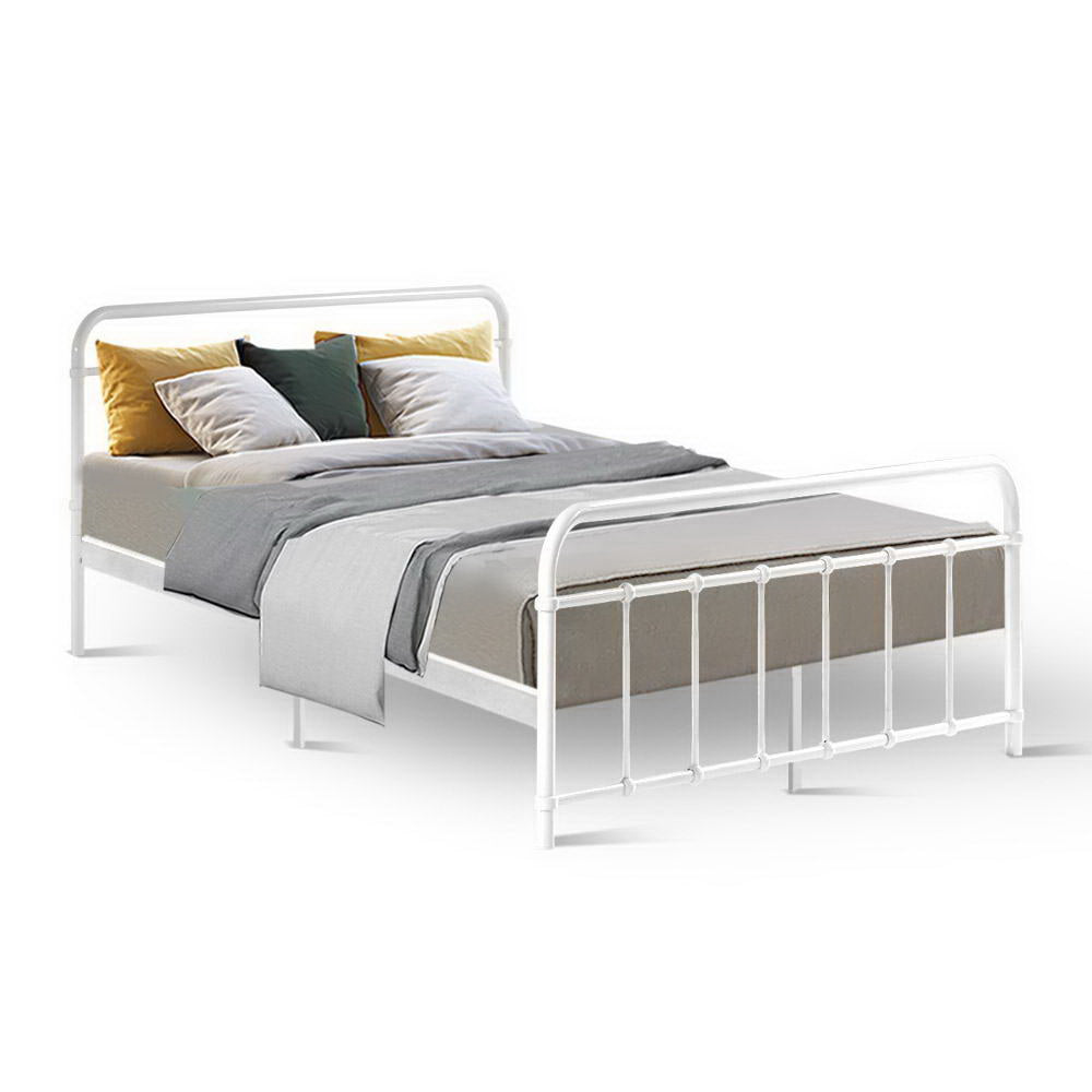 Fargo (Double) Country Style Bed Frame - White - Homecoze
