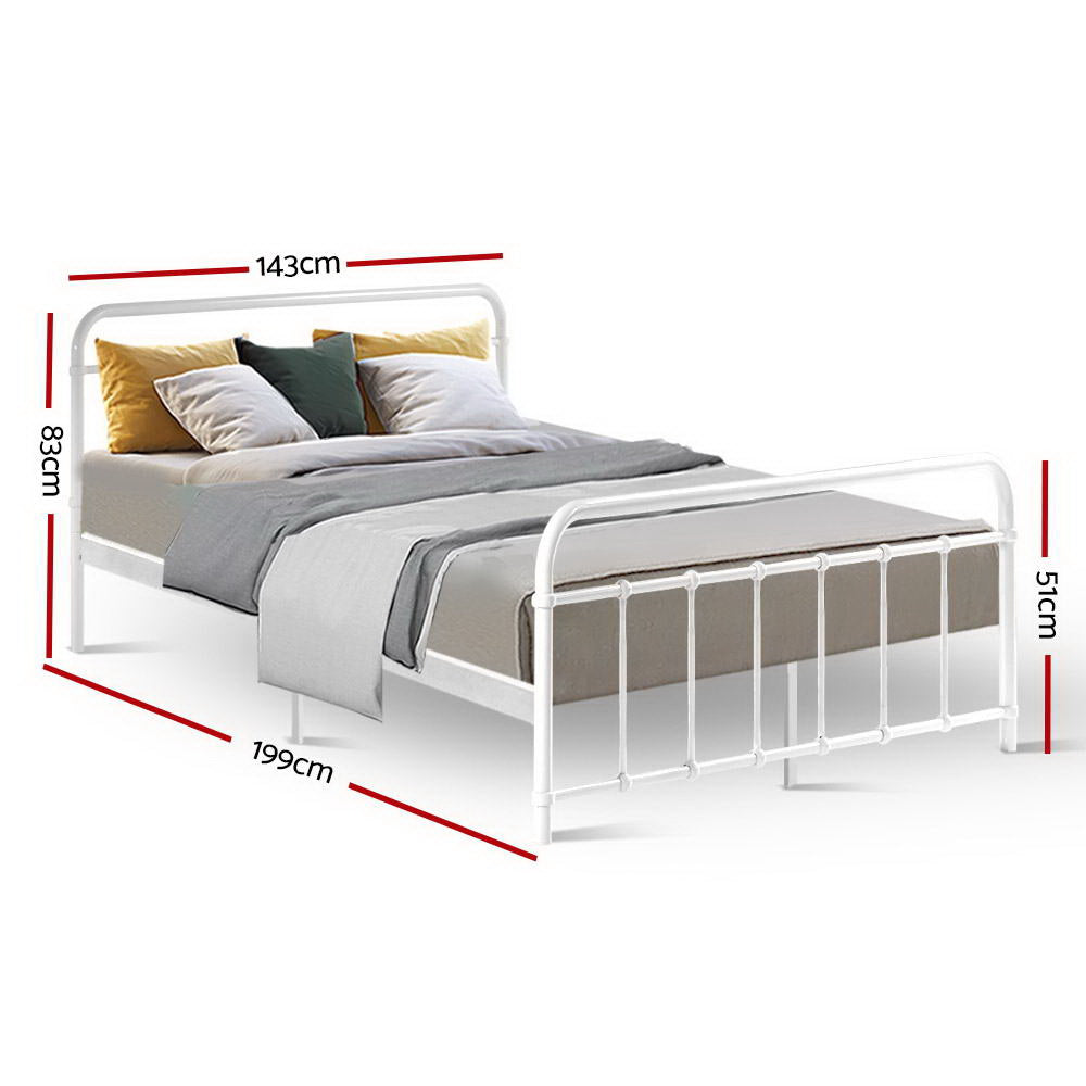 Fargo (Double) Country Style Bed Frame - White - Homecoze