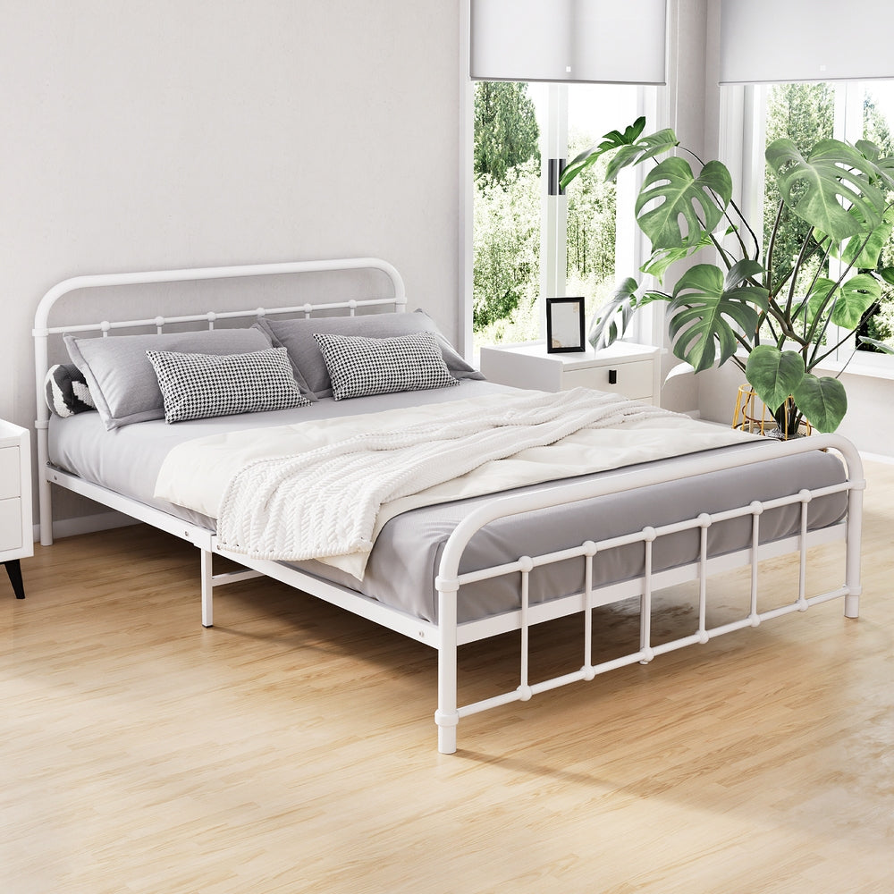 Fargo (Double) Country Style Bed Frame - White - Homecoze