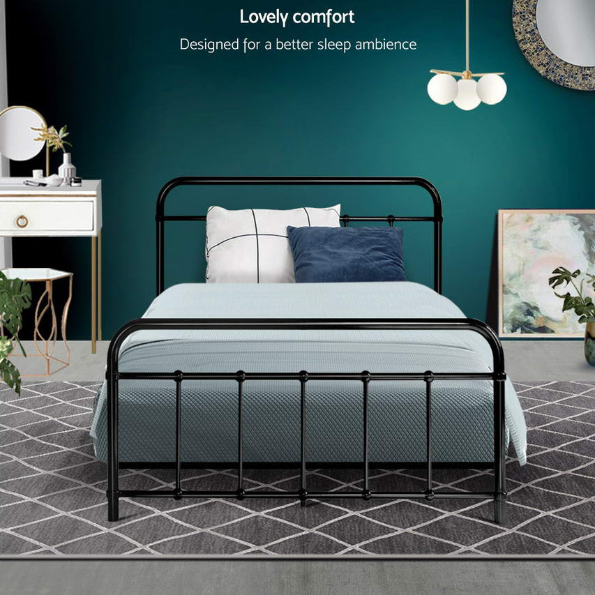 Fargo (King Single) Country Style Bed Frame - Black - Homecoze