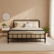 Fargo (Queen) Country Style Bed Frame - Black - Homecoze