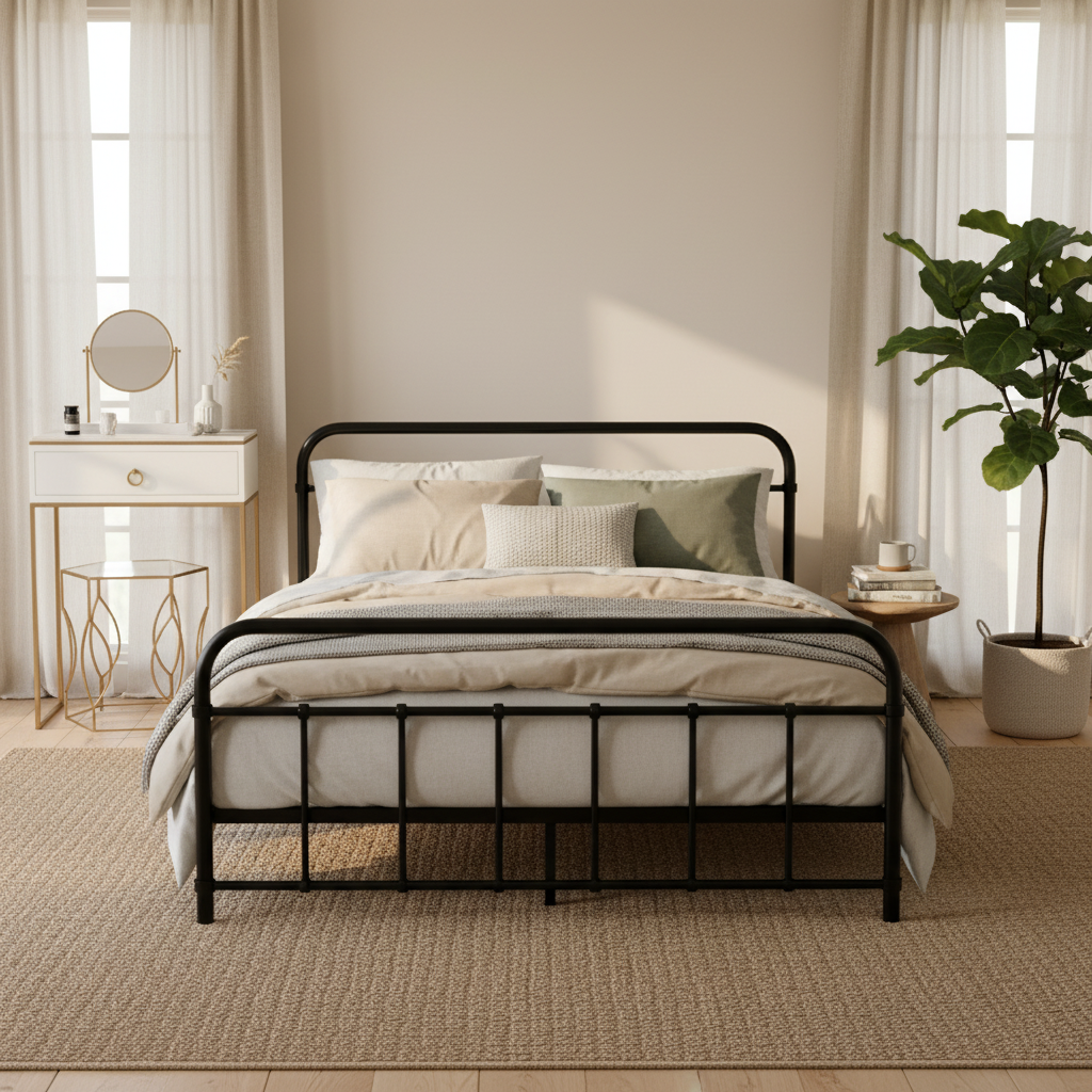 Fargo (Double) Country Style Bed Frame - Black - Homecoze