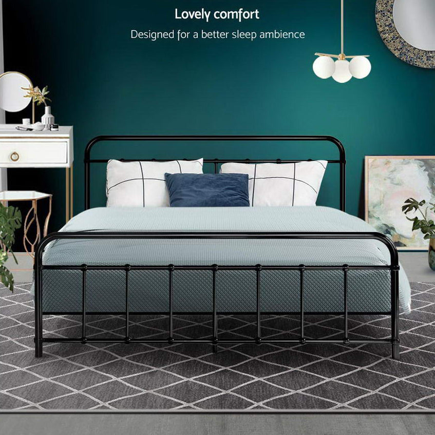 Fargo (Queen) Country Style Bed Frame - Black - Homecoze