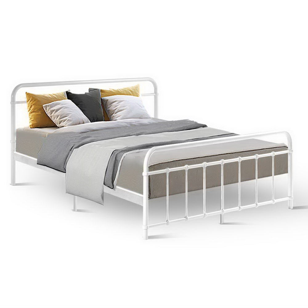 Fargo (Queen) Country Style Bed Frame - White - Homecoze