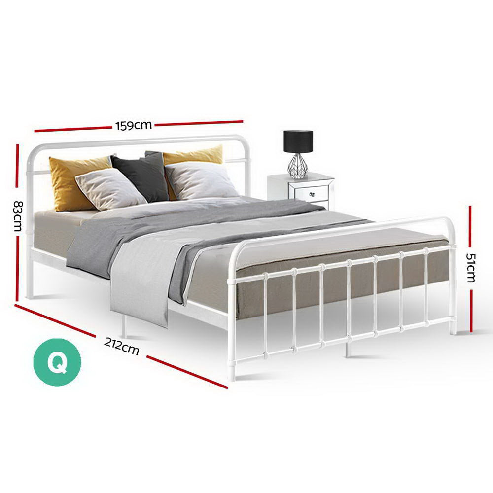 Fargo (Queen) Country Style Bed Frame - White - Homecoze