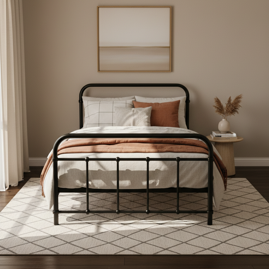 Fargo (King Single) Country Style Bed Frame - Black - Homecoze