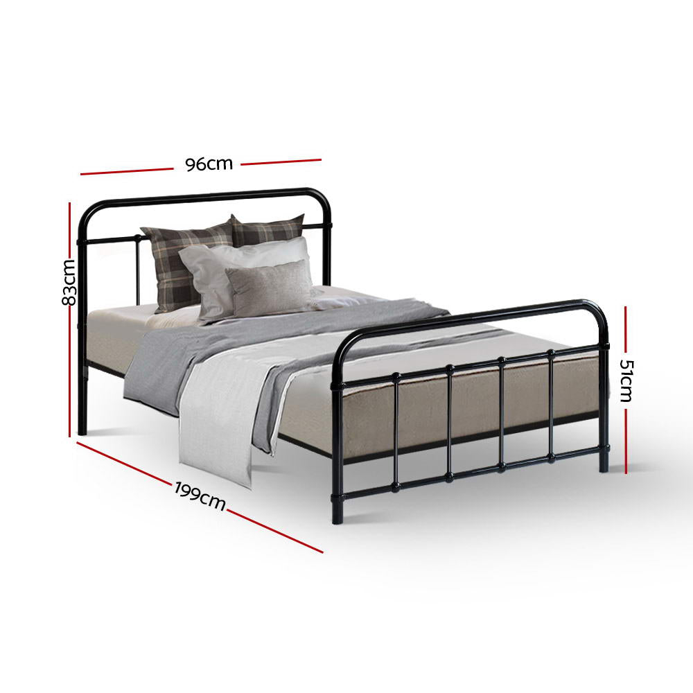 Fargo (Single) Country Style Bed Frame - Black - Homecoze