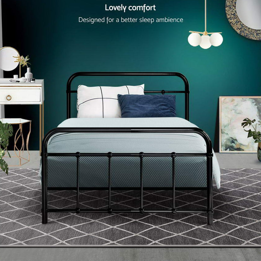 Fargo (Single) Country Style Bed Frame - Black - Homecoze