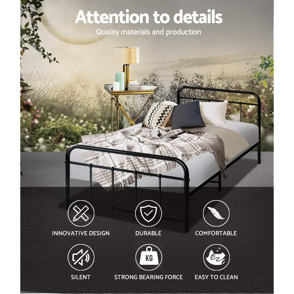 Fargo (Single) Country Style Bed Frame - Black - Homecoze