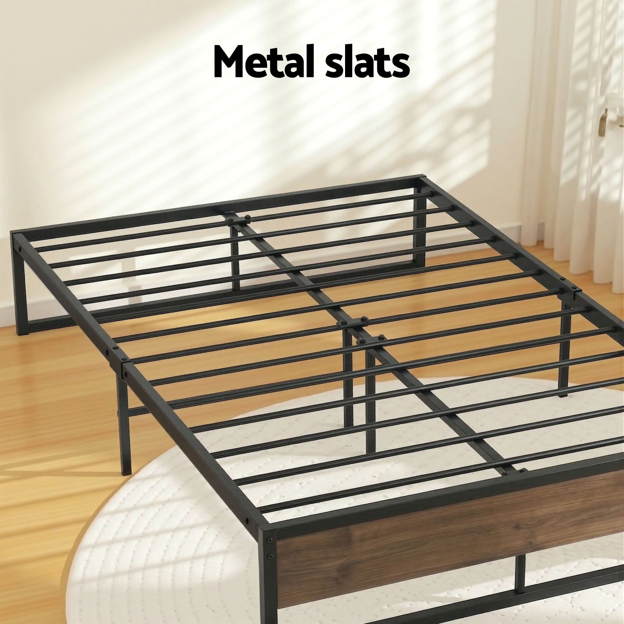 Garland (Double) Metal Bed Frame with Drawers - Black & Brown