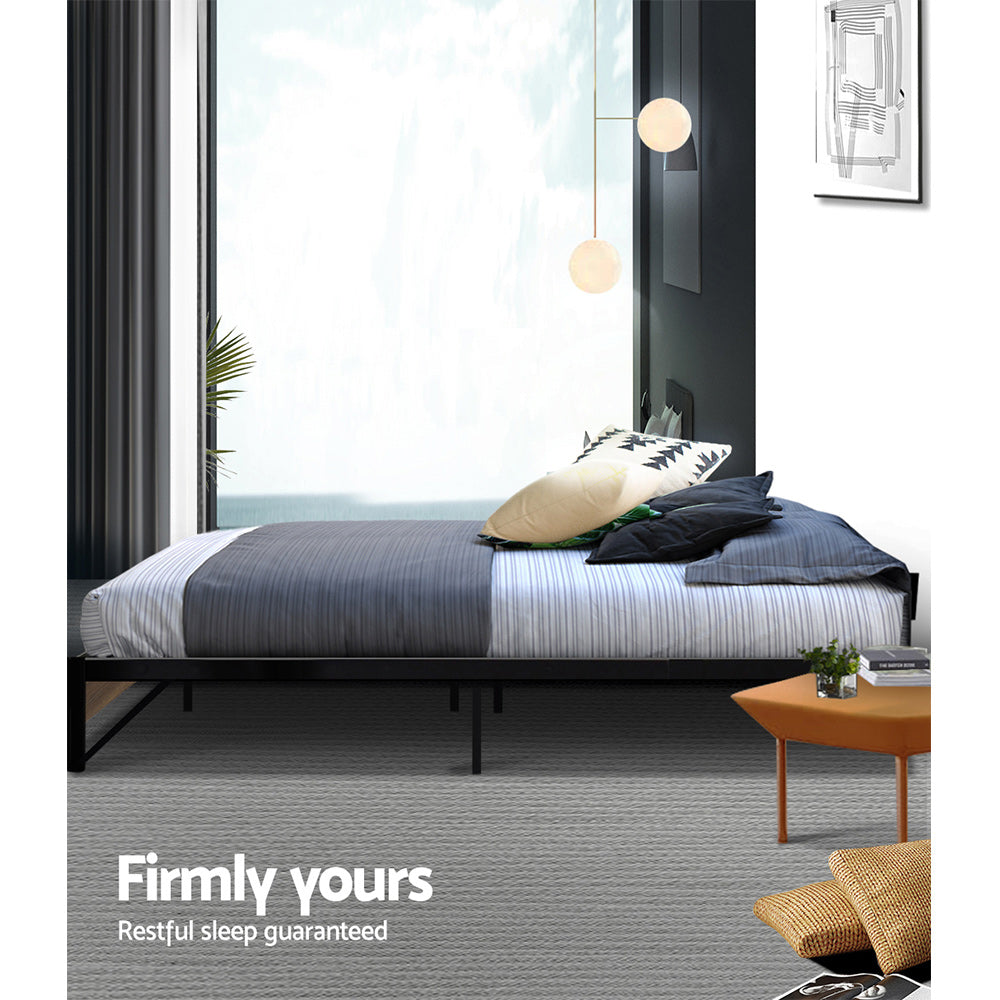 Garland (King Single) Metal Bed Frame - Black & Brown - Homecoze