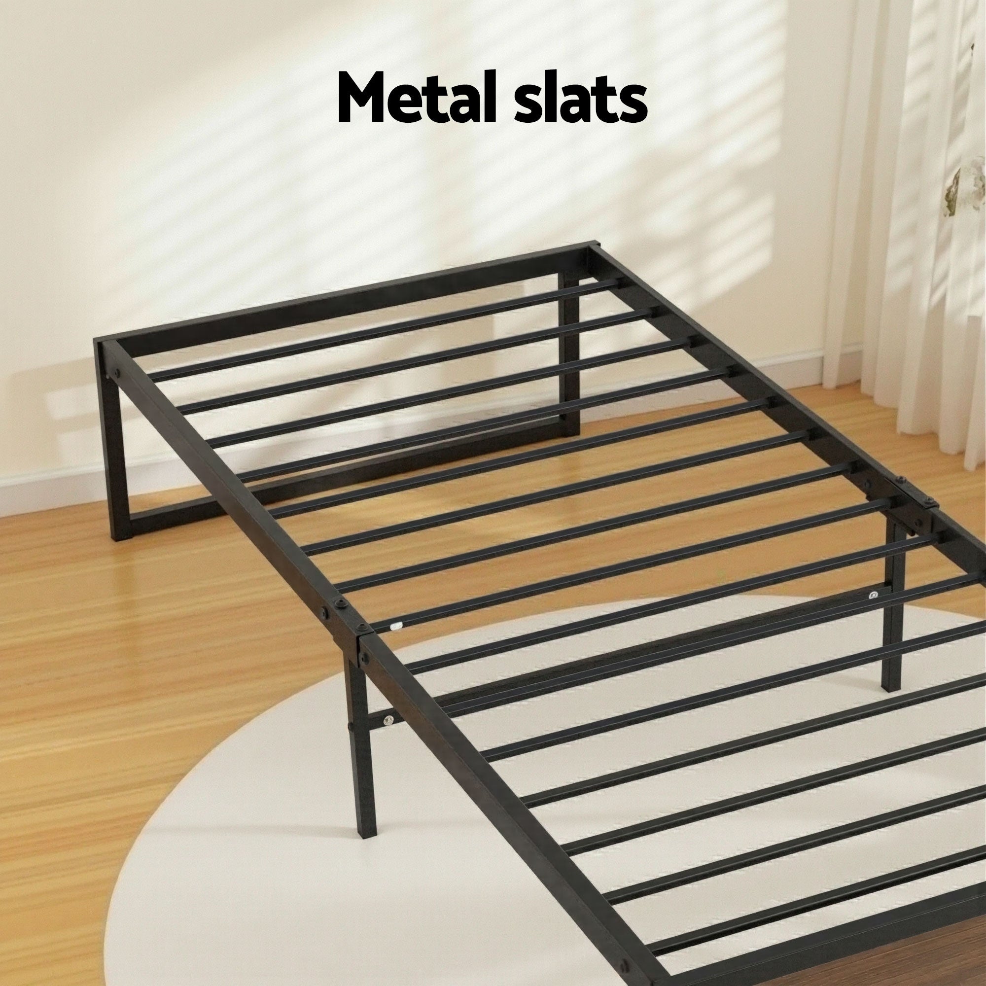 Garland (King Single) Metal Bed Frame with Drawers - Black & Brown