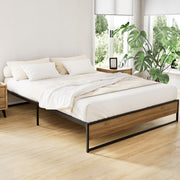 Garland (Queen) Metal Bed Frame - Black & Brown - Homecoze