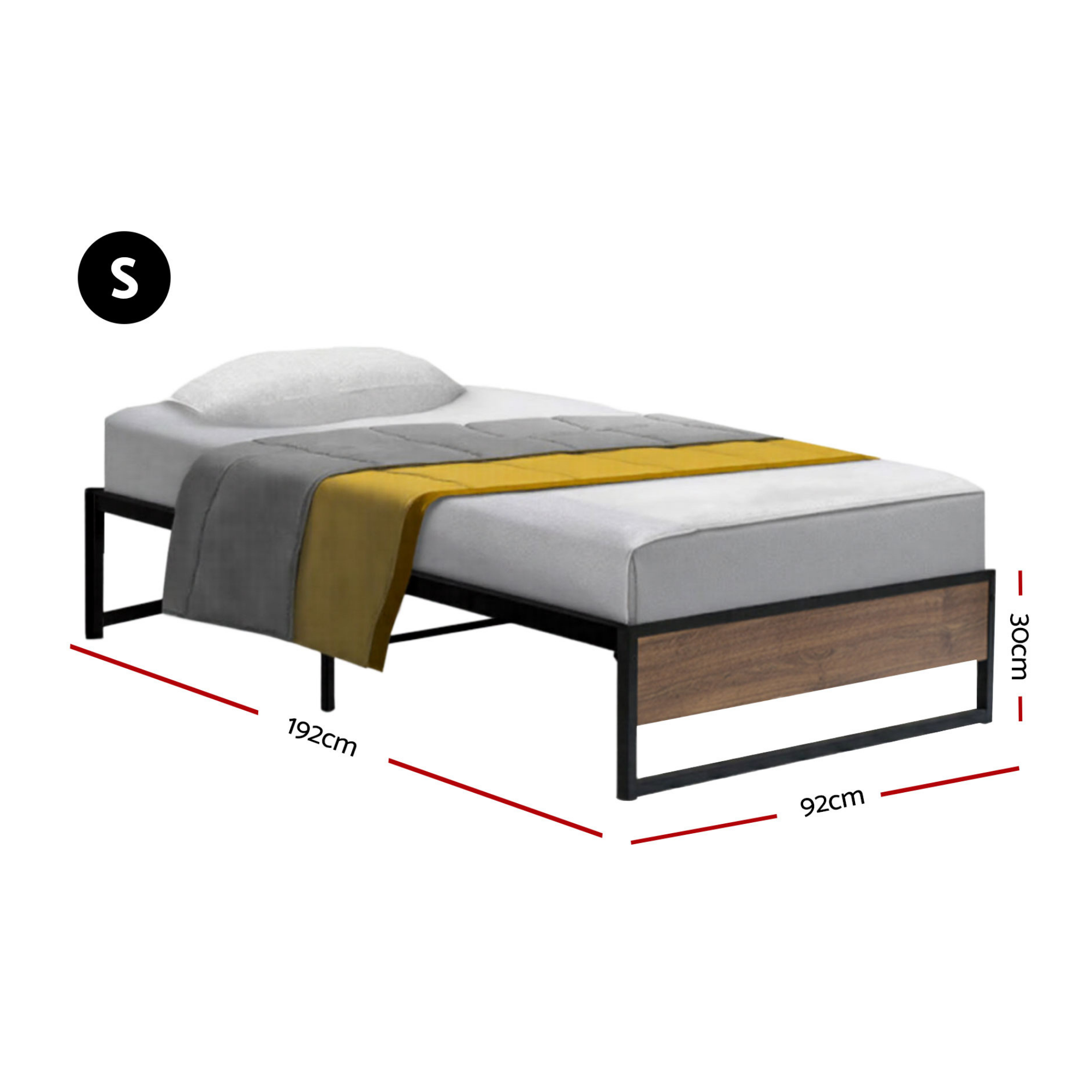 Garland (Single) Metal Bed Frame - Black & Brown