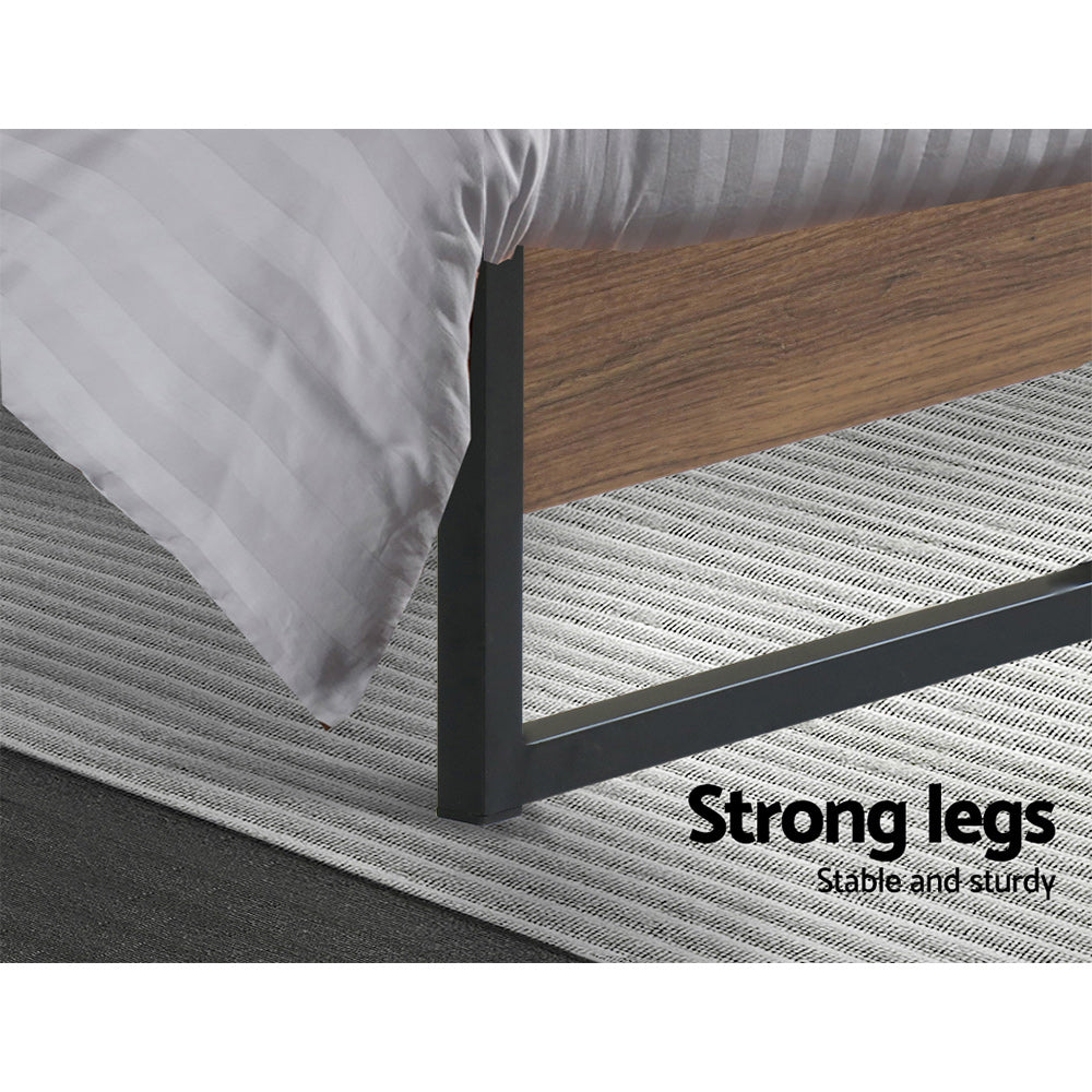 Garland (Single) Metal Bed Frame - Black & Brown - Homecoze