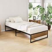 Garland (Single) Metal Bed Frame - Black & Brown - Homecoze