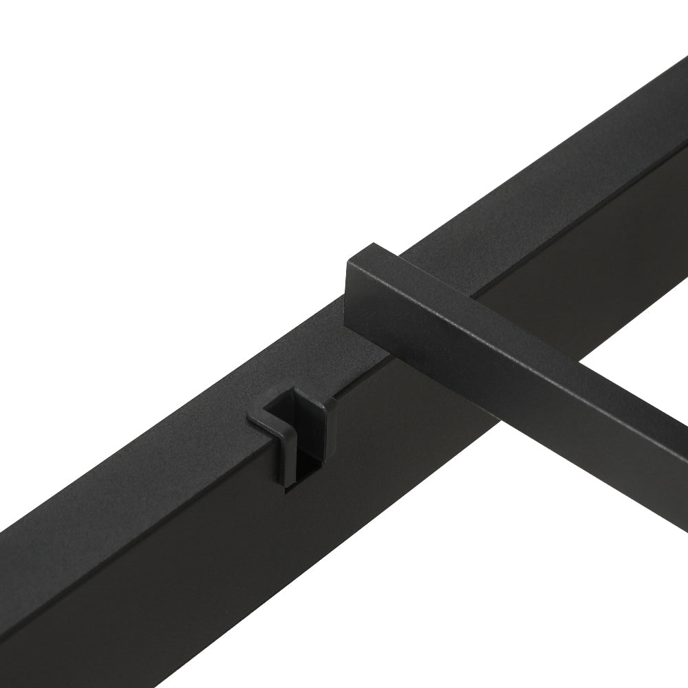 Tucson (King Single) Metal Bed Frame - Black & Oak - Homecoze