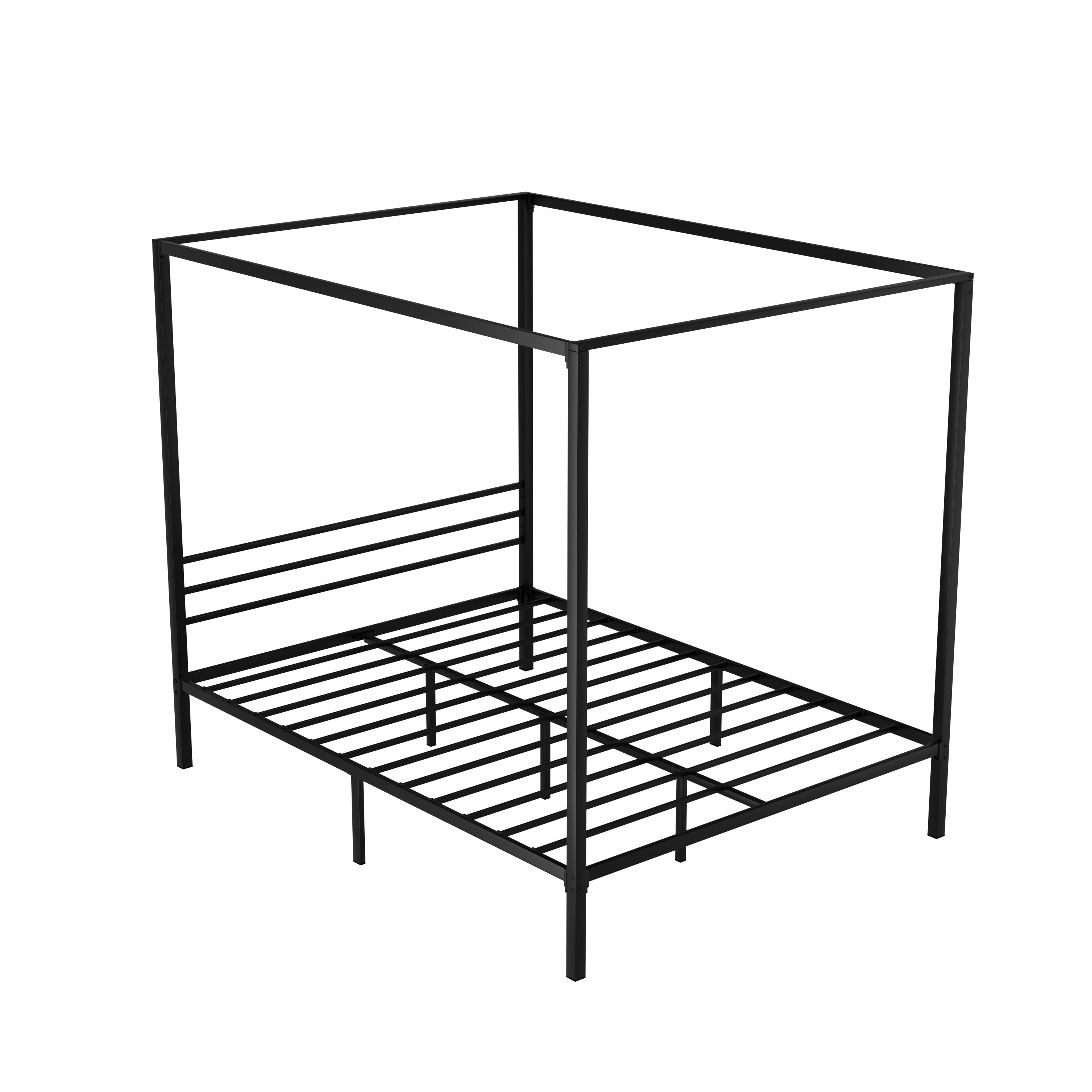 Paris (Queen) Metal Poster Bed Frame - Black - Homecoze