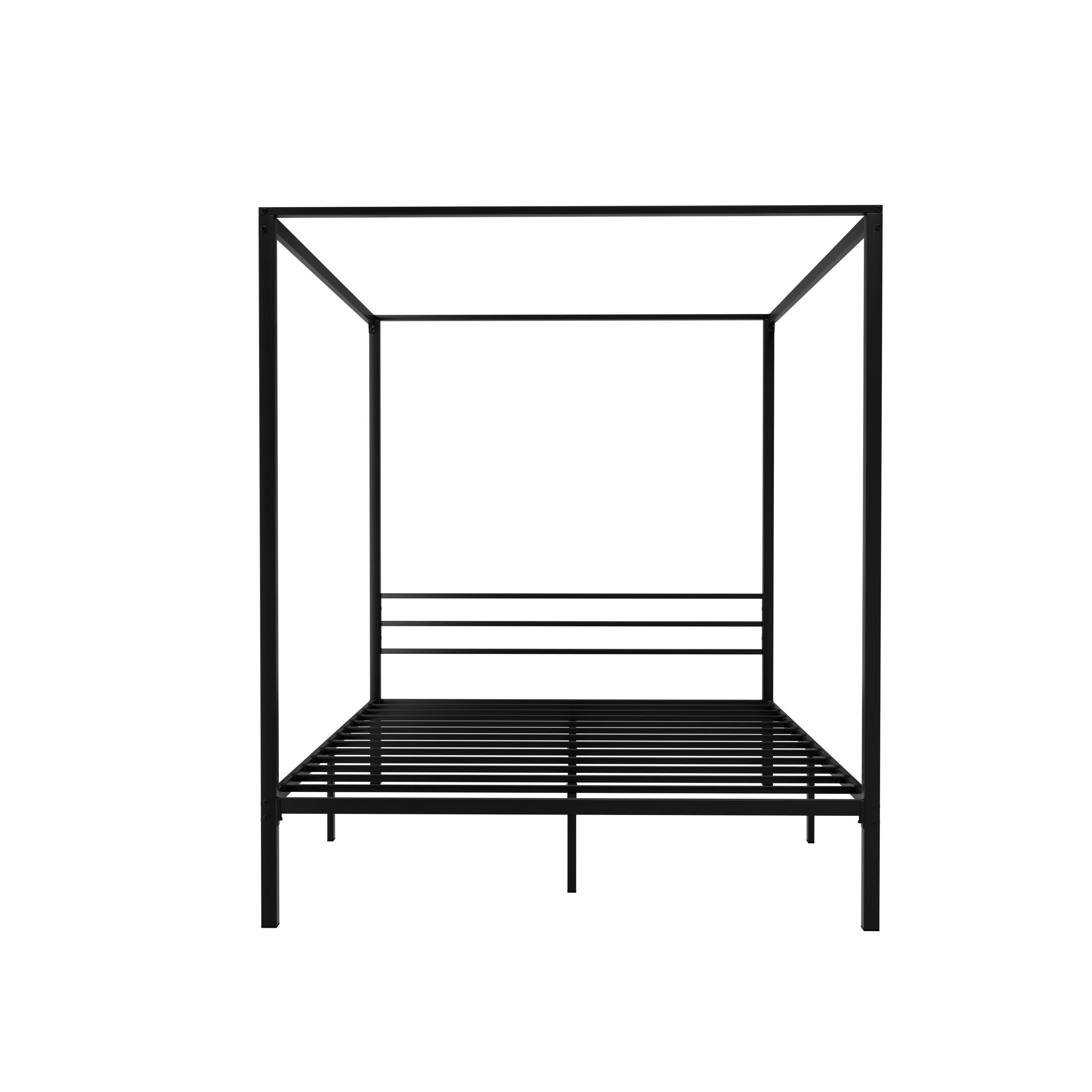 Paris (Queen) Metal Poster Bed Frame - Black - Homecoze