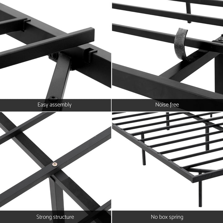 Vista (King) Metal Ensemble Bed Frame - Black - Homecoze