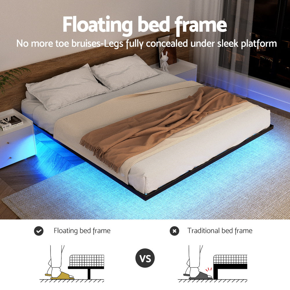Vista (Queen) Metal Ensemble Bed Frame - Black - Homecoze