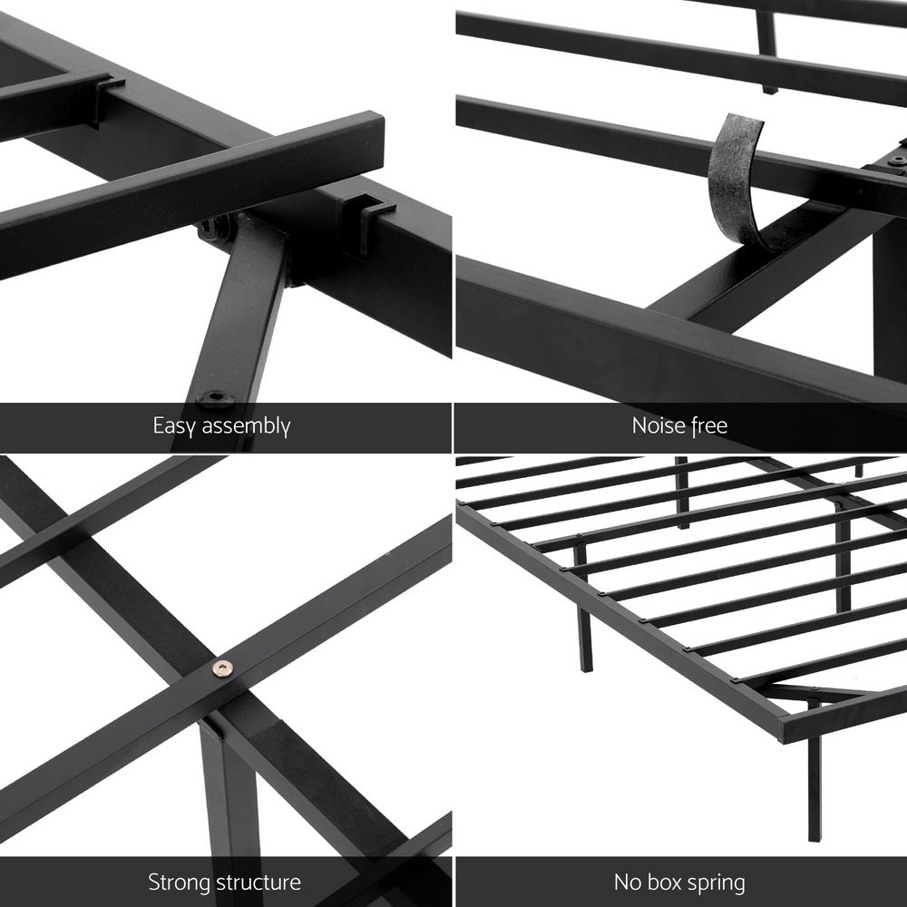 Vista (Queen) Metal Ensemble Bed Frame - Black - Homecoze