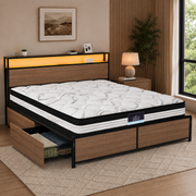Bronx (Double) Bed & Stellar Mattress Set - Brown