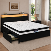 Bronx (Queen) Bed & Stellar Mattress Set - Black