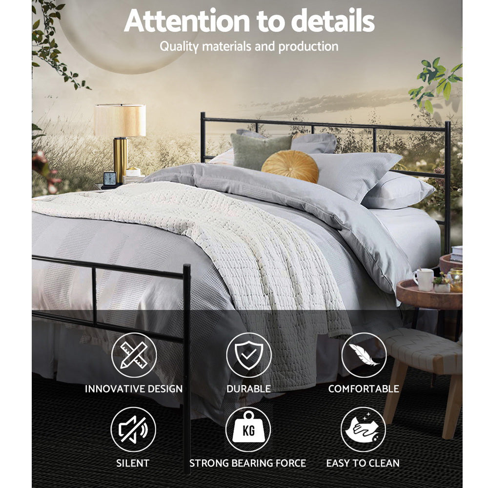 Dover (Double) Metal Bed Frame - Black - Homecoze