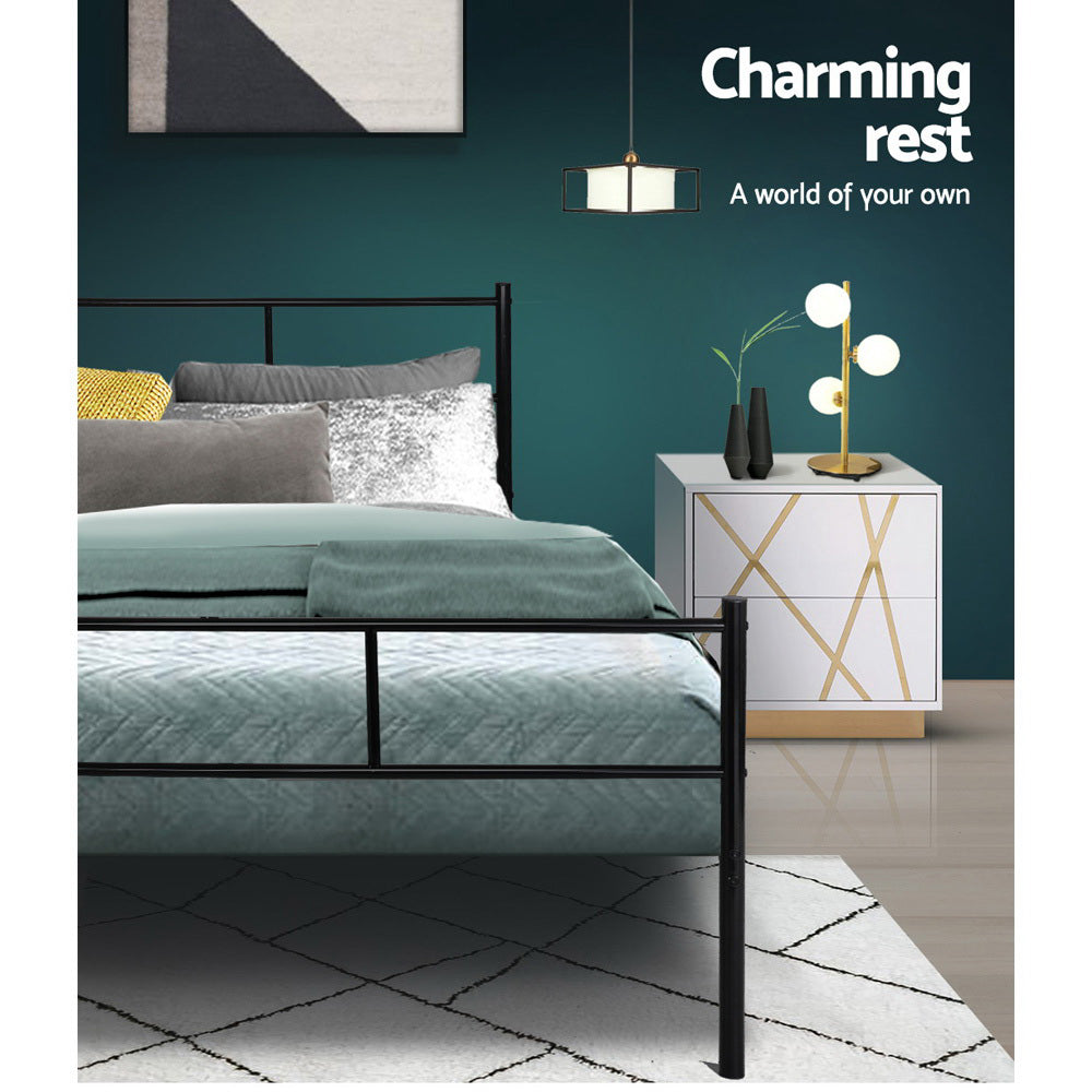 Dover (Double) Metal Bed Frame - Black - Homecoze