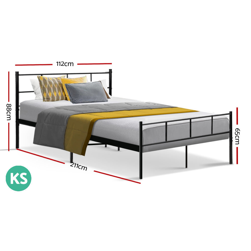 Dover (King Single) Metal Bed Frame - Black