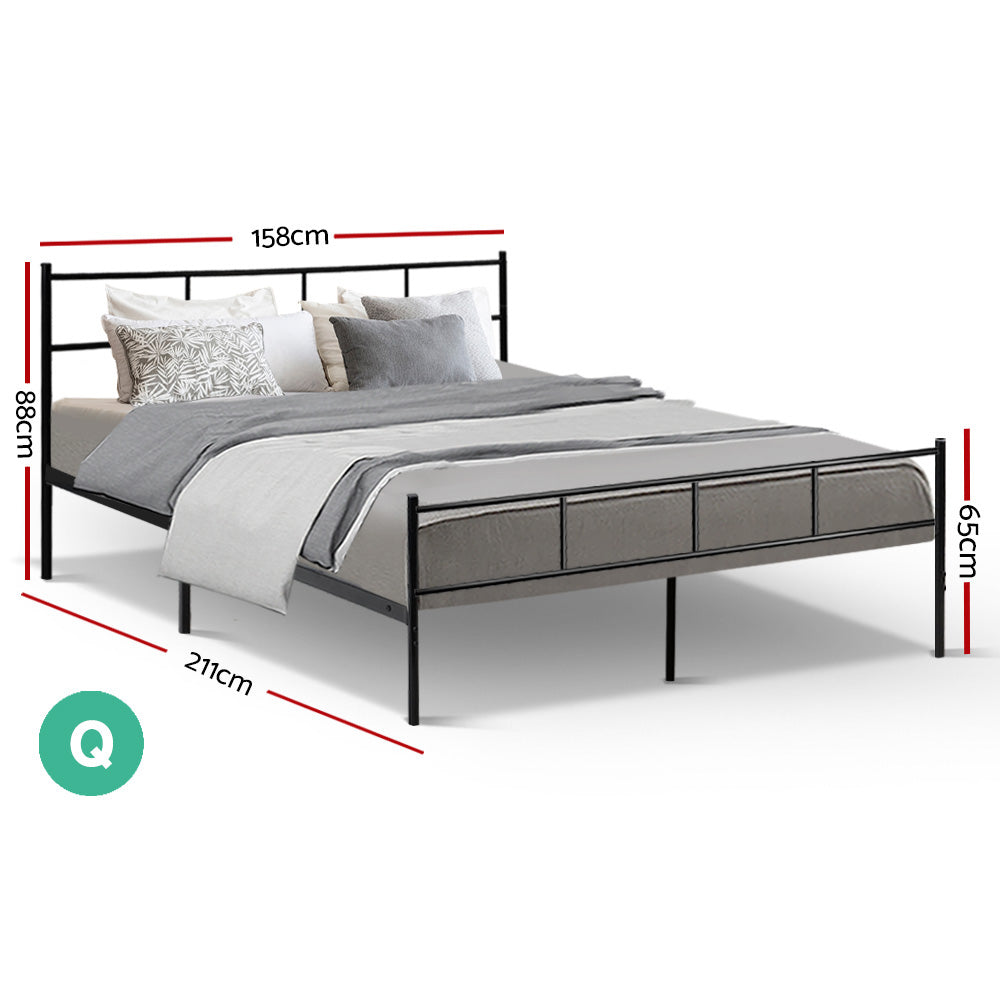 Dover (Queen) Metal Bed Frame - Black