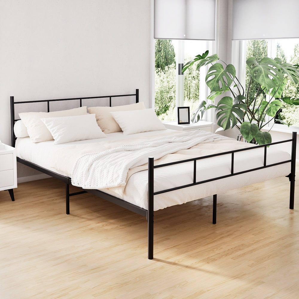 Dover (Queen) Metal Bed Frame - Black - Homecoze