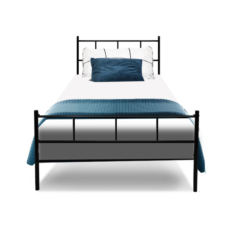Dover (Single) Metal Bed Frame - Black - Homecoze
