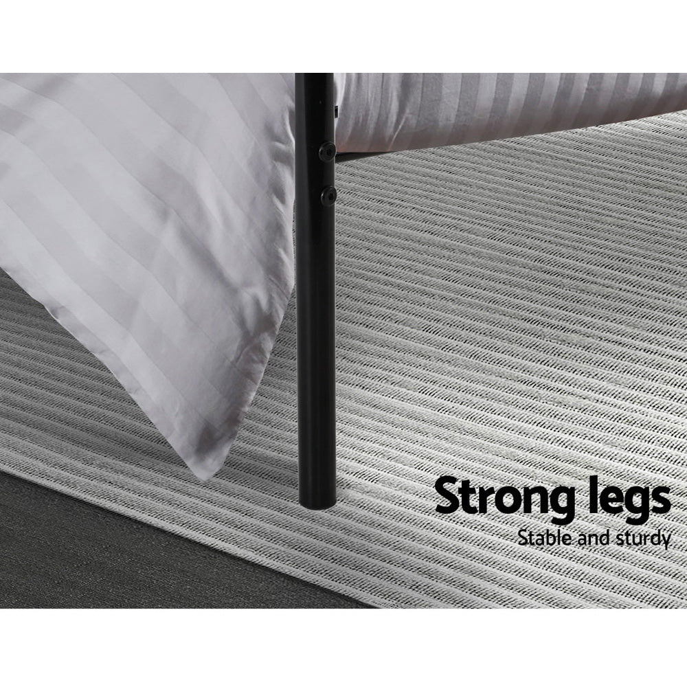 Dover (Single) Metal Bed Frame - Black - Homecoze