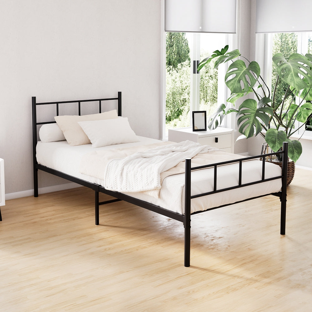 Dover (Single) Metal Bed Frame - Black - Homecoze