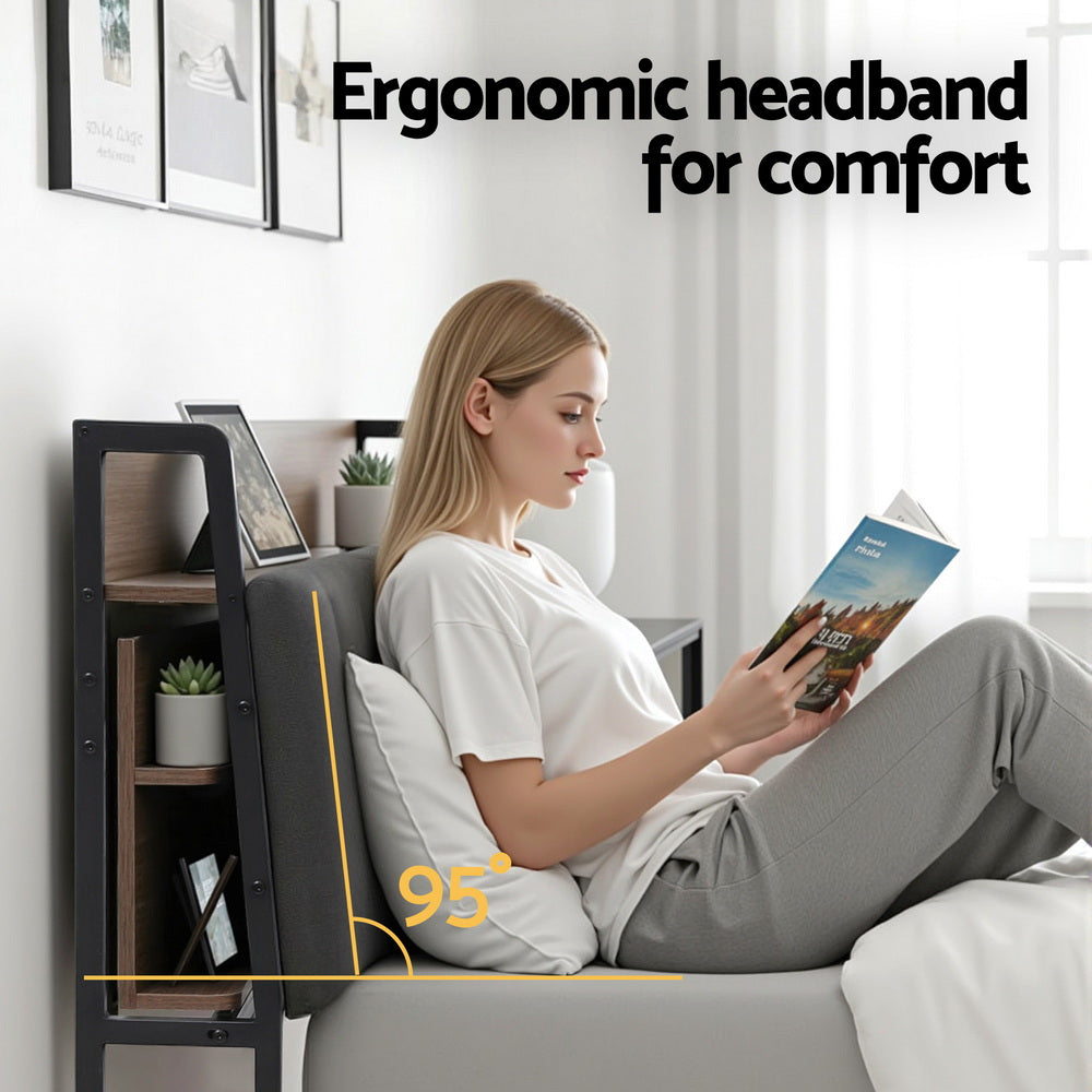 Artiss Metal Bed Frame King Size with 2-Tier Hidden Storage with Charging Station - Homecoze