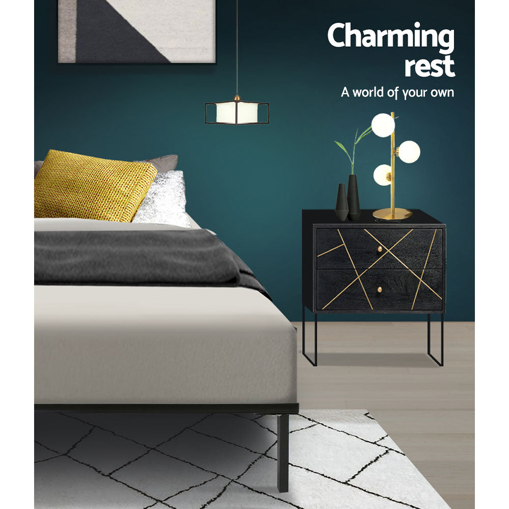 Canton (Double) Metal Bed Frame - Black - Homecoze