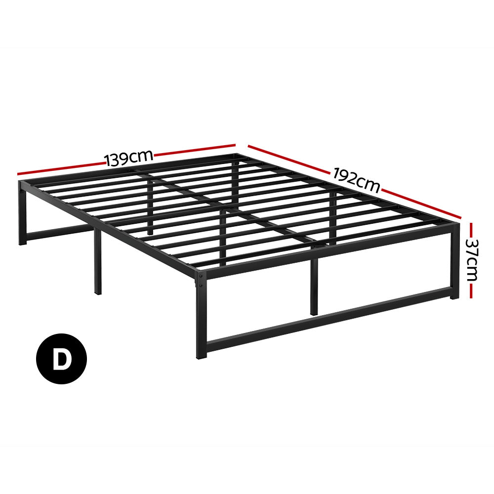 Dallas (Double) Metal Bed Frame - Black - Homecoze