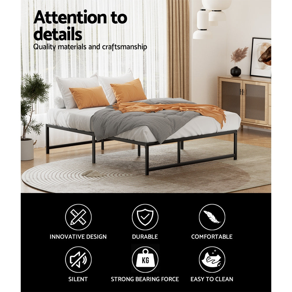 Dallas (Double) Metal Bed Frame - Black - Homecoze