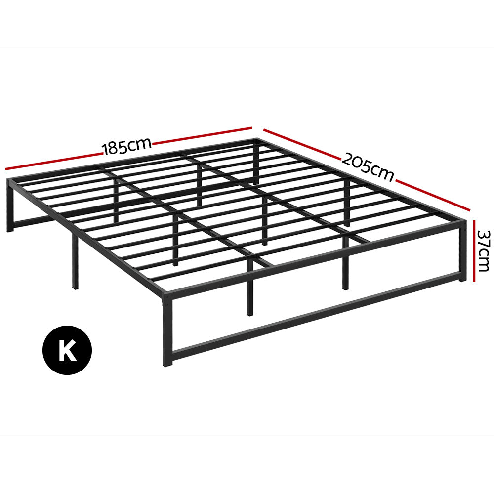 Dallas (King) Metal Bed Frame - Black - Homecoze