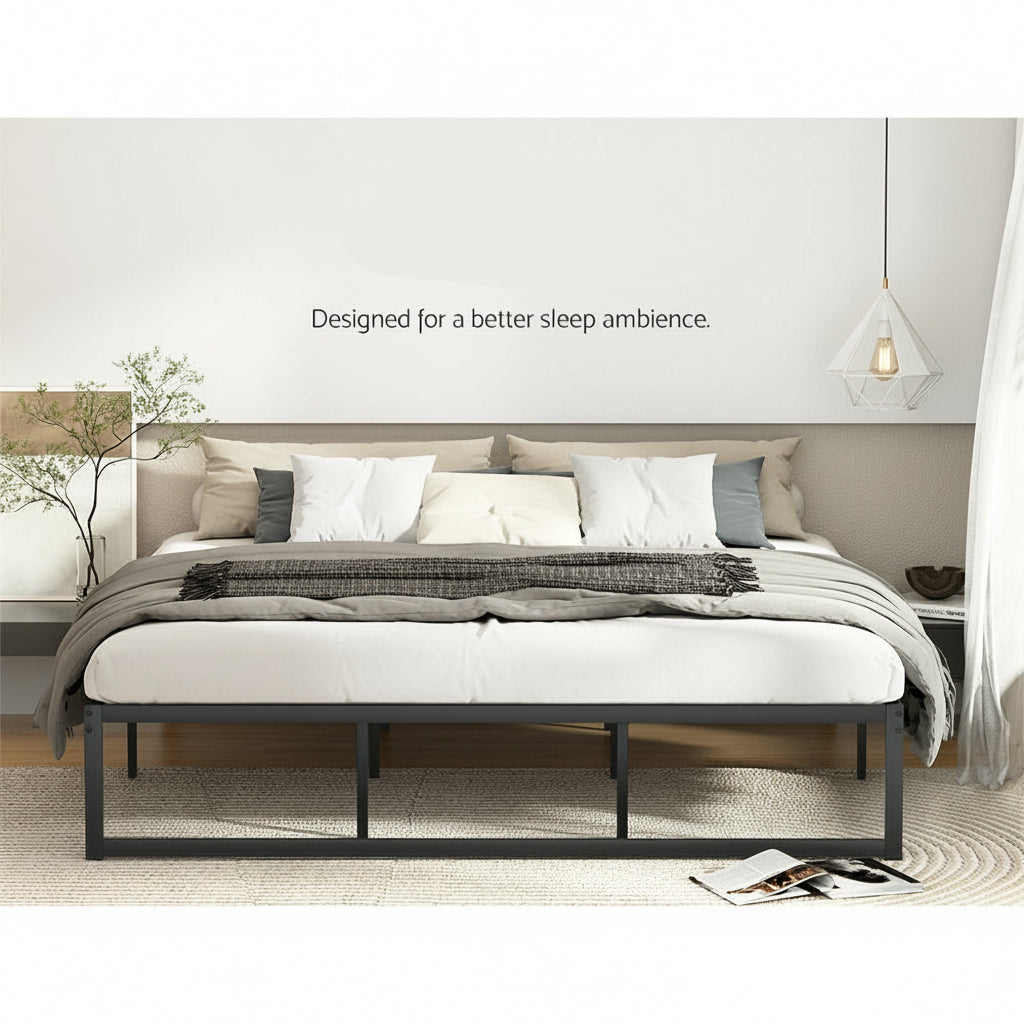 Dallas (King) Metal Bed Frame - Black - Homecoze