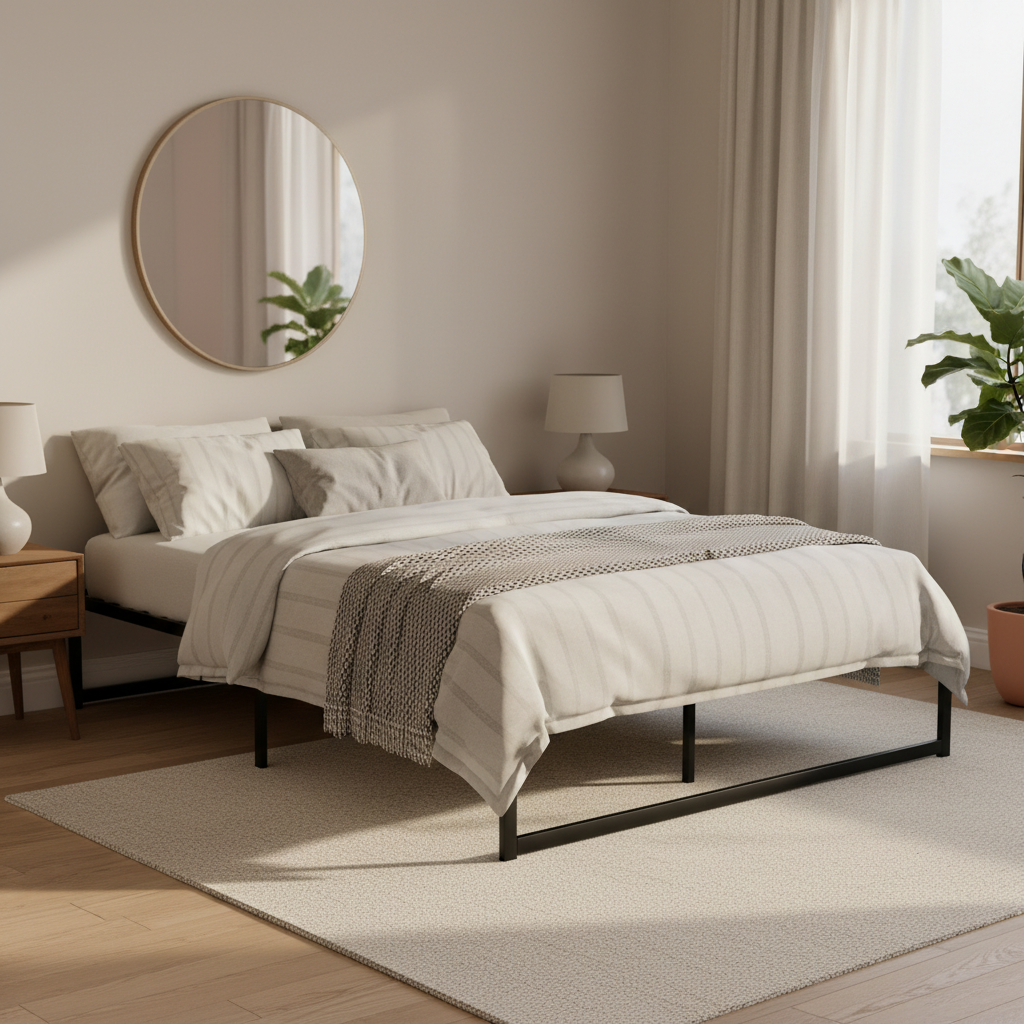 Dallas (King) Metal Bed Base - Black - Homecoze