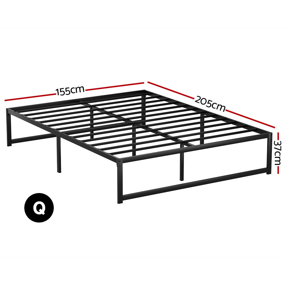 Dallas (Queen) Metal Bed Frame - Black - Homecoze