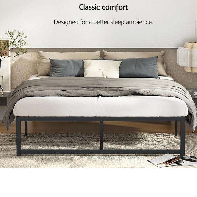 Dallas (Queen) Metal Bed Frame - Black - Homecoze