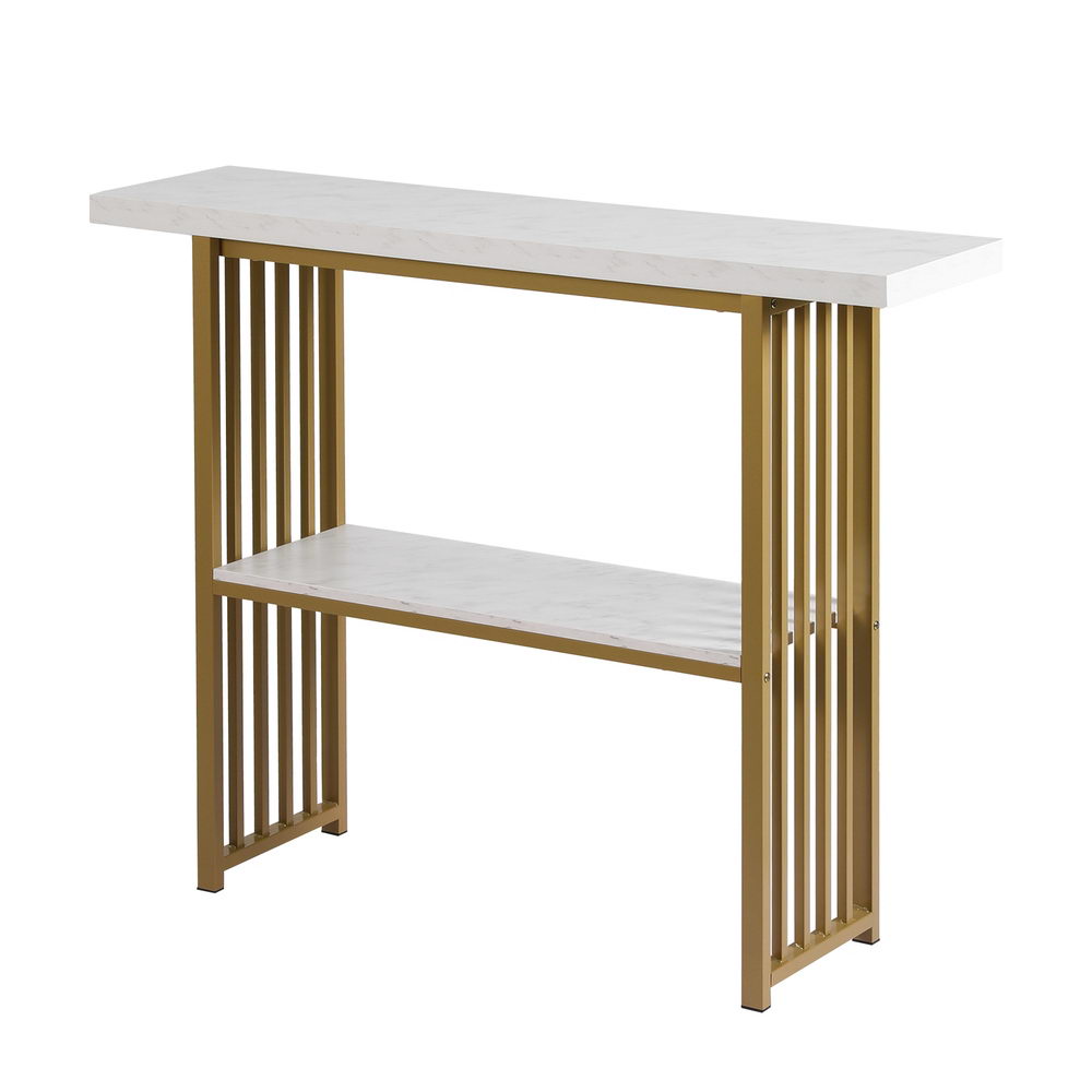 Artiss Console Table Marble Effect White&Gold - Homecoze