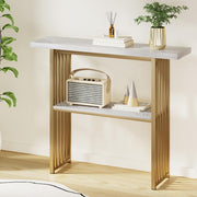 Artiss Console Table Marble Effect White&Gold - Homecoze