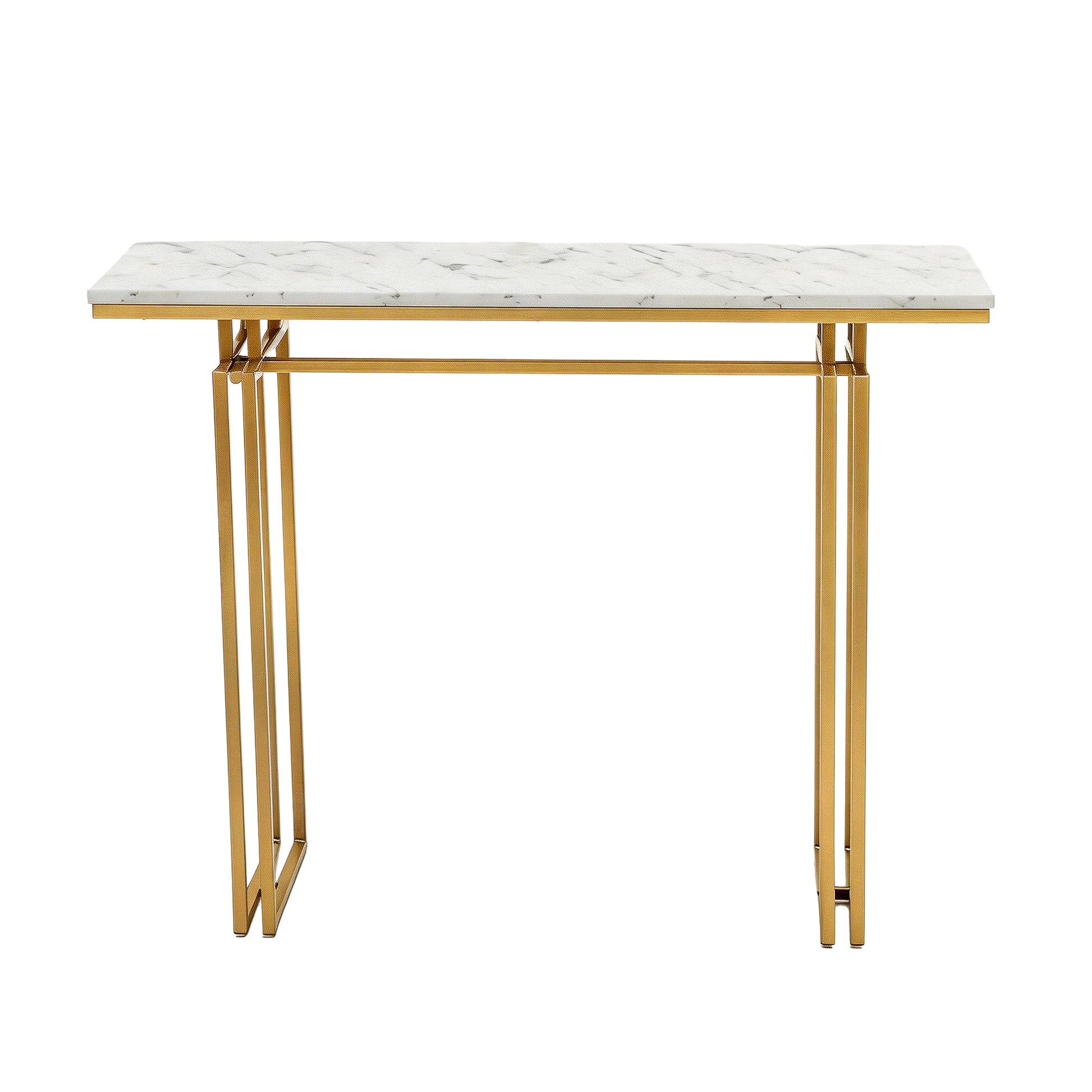Artiss Console Table Hallway Entryway Table Marble Effect 110CM White & Gold - Homecoze