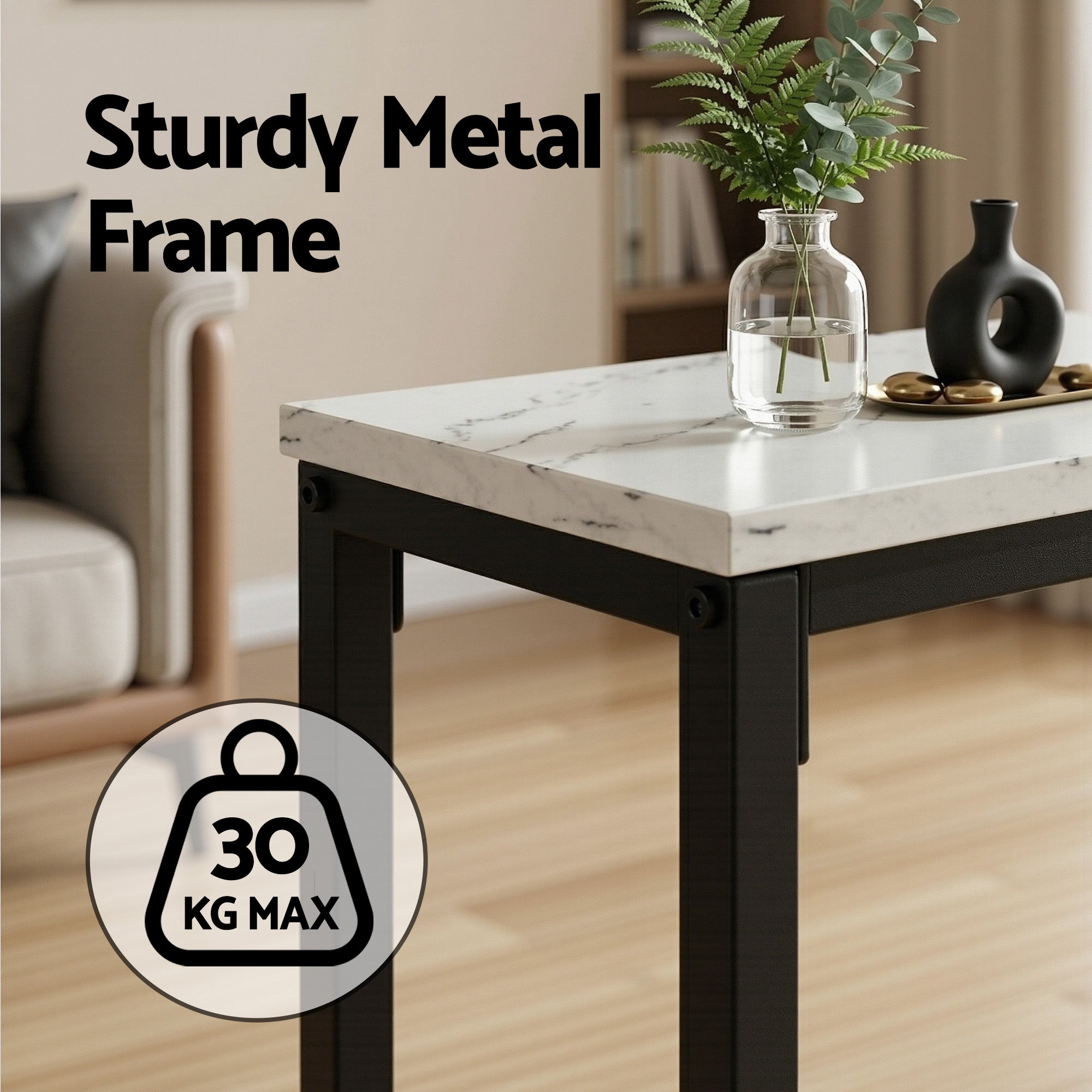 Artiss Console Table Entryway Hallway Display Desk Marble Effect White - Homecoze